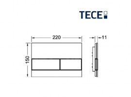 PLACA ACCIONAMIENTO DESCARGA WC NEGRO-INOX TECE